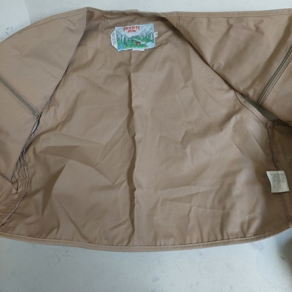 River Run Vintage Tan Fishing Vest Outdoor Gear Men Size Small Waterproof Zip‎ - Picture 5 of 13